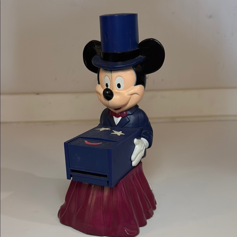 Vintage Disney Mickey Mouse Top Hat Figurine - Blue and Red